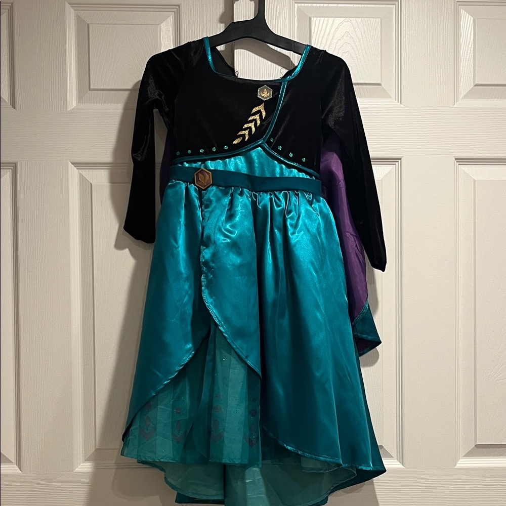 Kids Princess Anna Costume Dress - Teal and Black